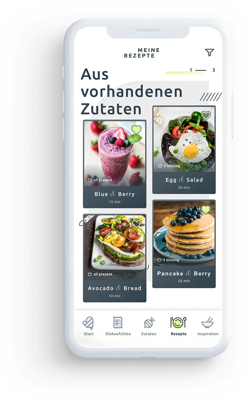 Rezeptvorschläge in der Foodicious-App