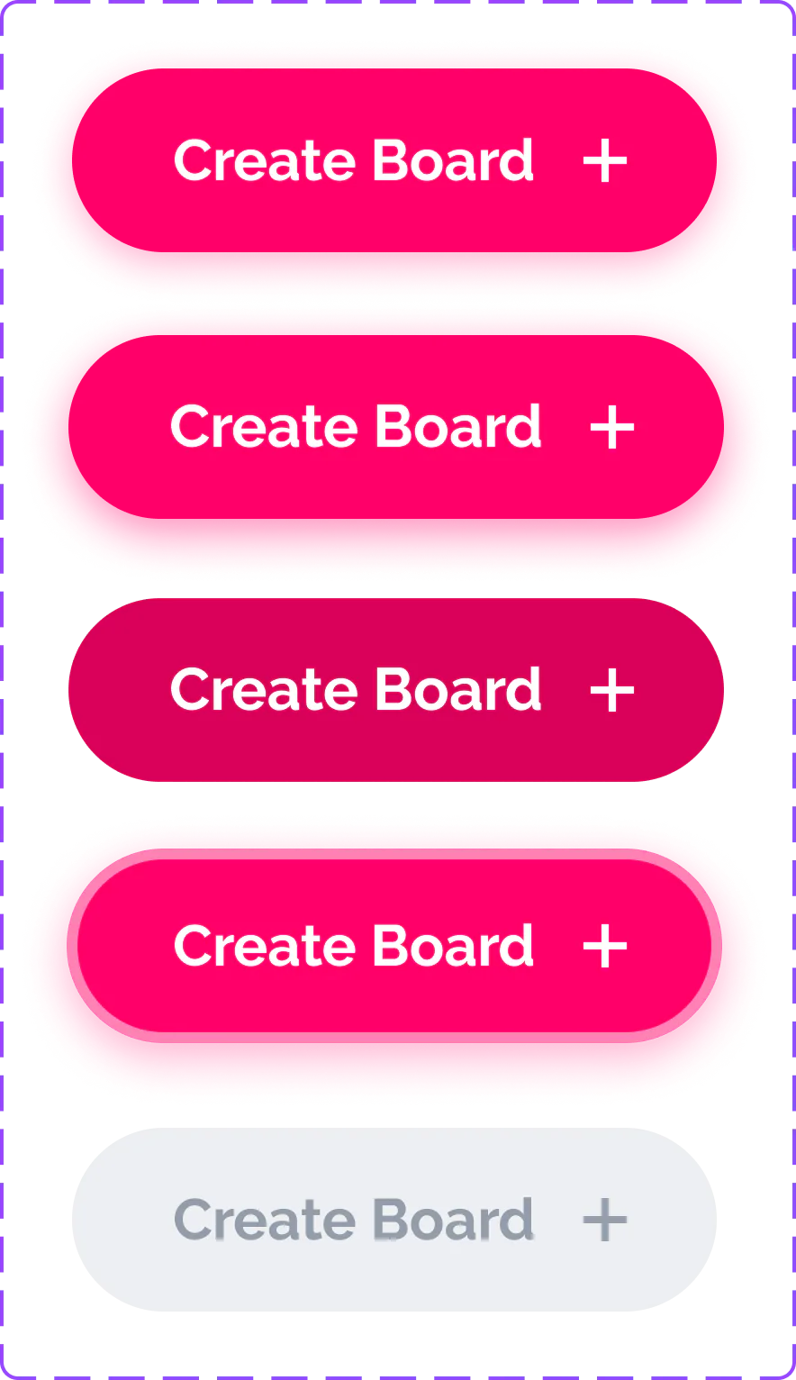 Primary buttons with icon in pink