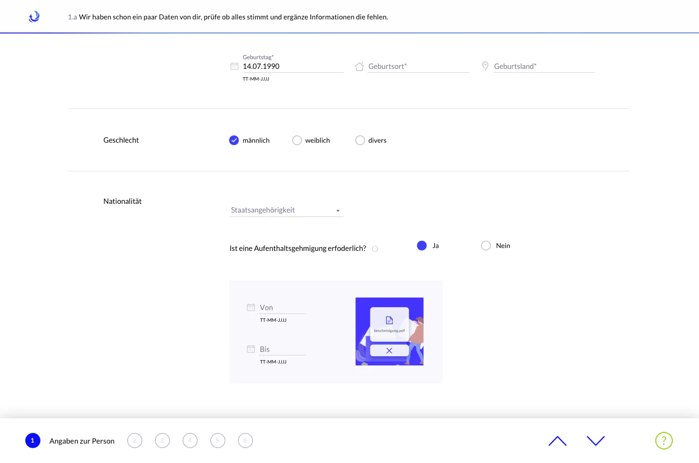 Overview of personal details